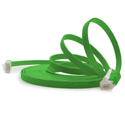 Image of 1aTTack.de 7m green 1 piece Cat.6 flat network cable Cat6 ultra patch 1000 Mbit/s Gigabit LAN (RJ45) slim micro