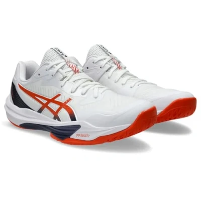 Image of Asics SKY Elite FF 3 Volleyball shoes, Men&#039;s, Size: 6, White/nova orange Textile/synthetics