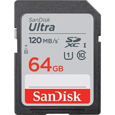 Image of SanDisk Ultra 64GB SDXC Memory Card, Up to 120 MB/s, Class 10, UHS I, V10