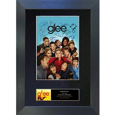 Image of GLEE Signed Autograph Mounted Photo Reproduction PRINT A4 Rare (297 x 210mm) #118 (Black Frame)