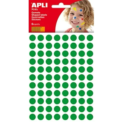 Image of APLI Kids 13233 Bag of Round Gummets 10 mm, Green, 6 Sheets