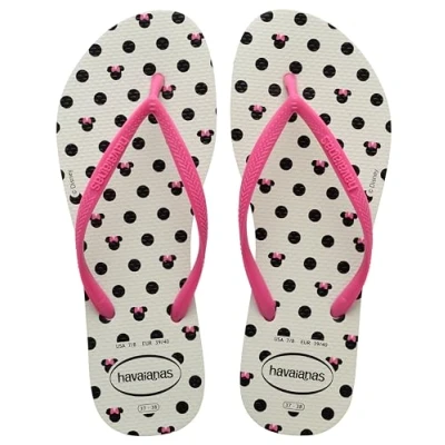 Image of Havaianas Women Slim Disney, White/Pink Flux, 4.5/5