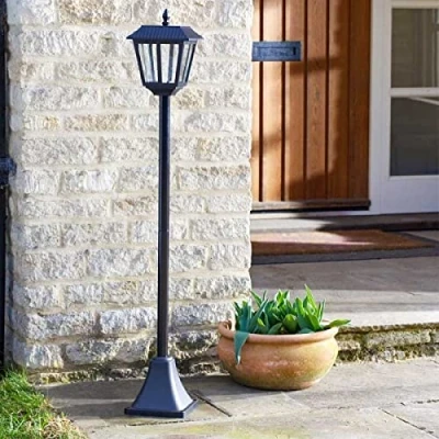 Image of Garden Mile® Super Bright 1.3m Solar Powered Victorian Style Lamp Post Outdoor Lighting Lamppost Pathway Driveway Traditional Lantern 20 Lumen Path Light Tall