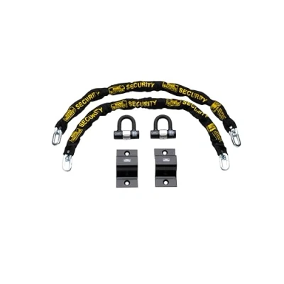 Image of Burg Wächter GKM10mm Duo Kit Sold Secure Diamond &amp; Gold 10mm Keyed Alike Twin Pack, Black, 1M Chain, Lock Ground Anchor