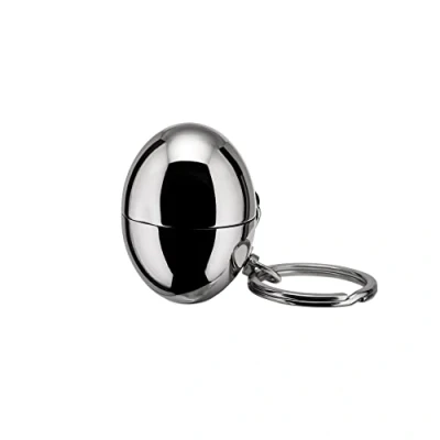 Image of Alessi FA07 Bon Key Ring/ Coin Holder in 18/10 Stainless Steel Mirror Polished and Thermoplastic Resin., Black, 8.50 x 4.20 3.30 cm