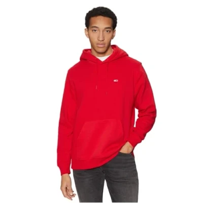 Image of Tommy Jeans FLAG Hoodie Sweatshirt, Men&#039;s, Size: 34, Red hot