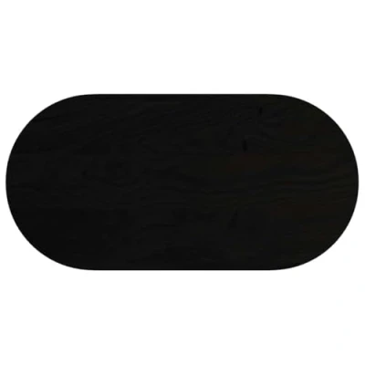 Image of vidaXL solid oak wood tabletop dark brown oval table top, 100x50x4 cm versatile home/commercial space solution