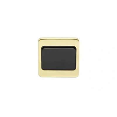 Image of Schneider Electric Lisse Screwless Deco Single Wide Rocker 2 Way Light Switch, 10AX, GGBL1012WBSB, Satin Brass with Black Insert