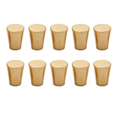 Image of Gwotfy Cupboard Door Round Handle Brass Knob, 10Pcs Cabinet Knobs Brushed for Dresser Drawers, Hardware Gold Drawer Knob
