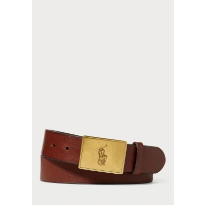 Image of Polo Ralph Lauren Roller Buckle Belt business, Men&#039;s, Size: 34, Brown