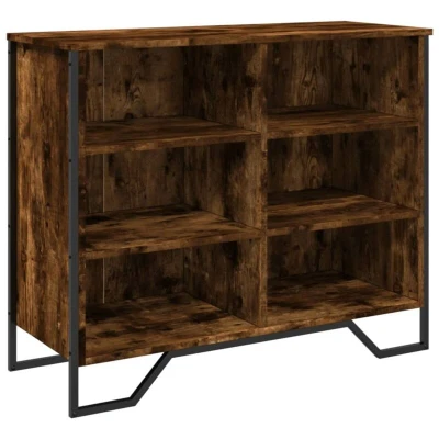 Image of vidaXL Sideboard Smoked Oak 91x35.5x74.5 cm Engineered Wood