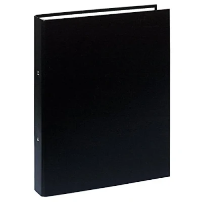 Image of Exacompta Ref 54371E PP Covered Ring Binder Suitable for Storing A4 Documents, 2 Rings, 40mm Spine, Holds Up To 400 Sheets, Sturdy Cardboard Black