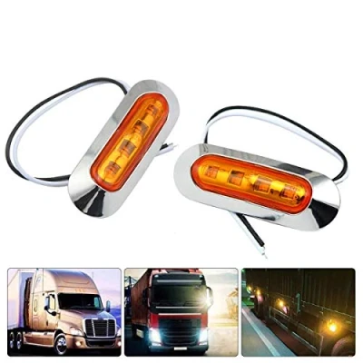 Image of Side Lights, 2X 4 LED 12V / 24V Amber Car Clearance Marker Light for Truck Caravan