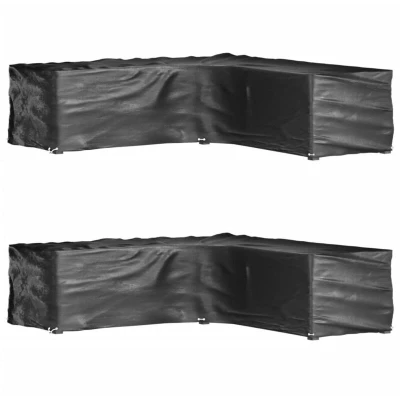 Image of vidaXL L Shaped Garden Furniture Covers 2 pcs 16 Eyelets 250x250x70 cm
