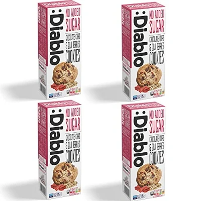 Image of Diablo Chocolate Chip and Goji Berries Cookies No Added Sugar Sweetened with Maltitol 135g (Pack Of 4)