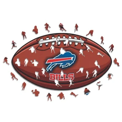 Image of Iconic Puzzles, Buffalo Bills Crest, 100% eco sustainable wooden puzzle with official license , size L, 500 pieces