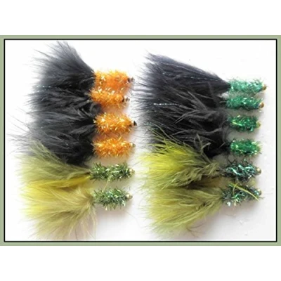 Image of Gold Head Trout Flies, 12 Pack, Fritz Lures, Size 10, Three Colours, Fly Fishing