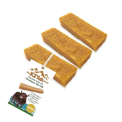 Image of the K2 Yak chew TURMERIC Flavour Dog Treats 100% Natural and Long Lasting (S (Pack of 3))
