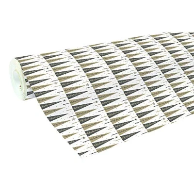 Image of Clairefontaine Ref 201340C Christmas Alliance Long Roll Wrapping Paper (Single Roll) 70cm Width x 50m Length, 60gsm Black &amp; Gold Tall Trees Design