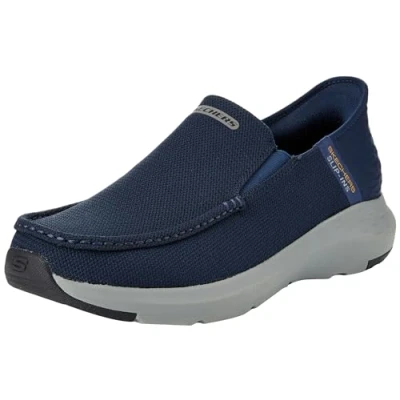 Image of Skechers Men&#039;s Hasting Slip On, Navy Canvas, 10 UK