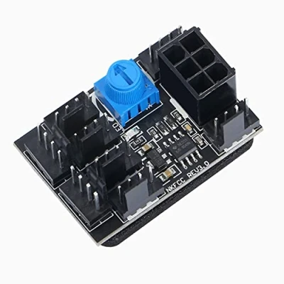 Image of 3 Pin 4 Fan Adapter PWM PC Chassis Cooling Hub 8 Way Splitter 12V Speed Controller with 6 Power Port