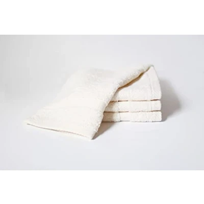 Image of Bentley Priory Luxor Spa Towel 4 Pack of Face Flannels made from Absorbent 600 GSM Combed Cotton Multi Packs Wash Cloths (IVORY)