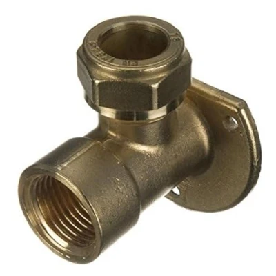 Image of 15mm x 1/2&quot; DZR Compression Wallplate Elbow