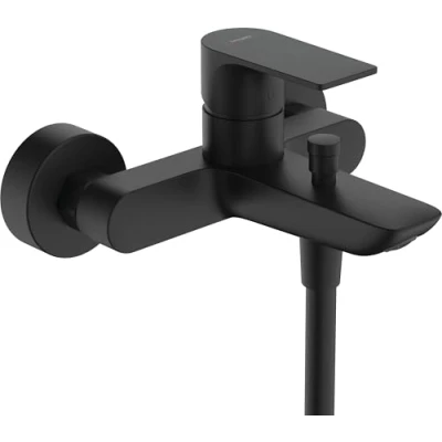 Image of Hansgrohe Rebris E Single Lever Bath Mixer for Exposed Installation, Matt Black, 72450670