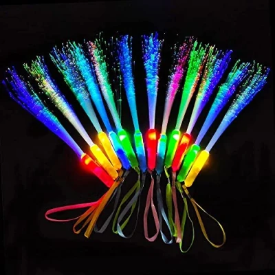 Image of 12pcs Light Up Wand, Glow Sticks Party Favors, 3 Modes Colorful Flashing Fibre Optic Lights Sensory Wand LED in The Dark Wands for Supplies
