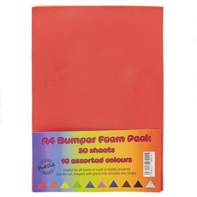 Image of Funky Foam A4 Assorted Pack of 50 Sheets