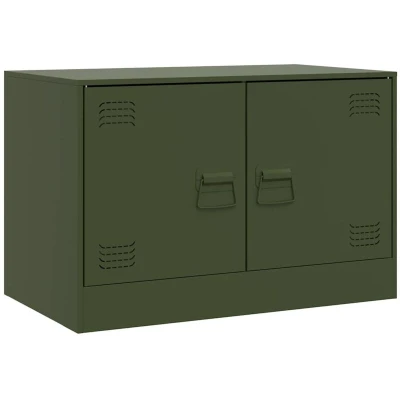 Image of vidaXL TV Cabinet Olive Green 67x39x44 cm Steel
