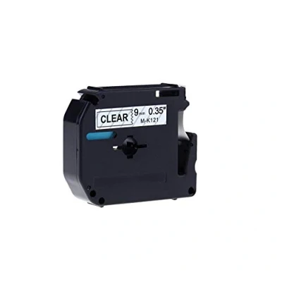 Image of Compatible Label Tape Replacement for Brother TZe K121 9mm Laminated Adhesive Black On Clear Cassette