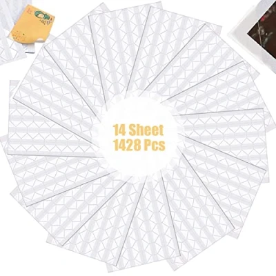 Image of 1428 Pcs Photo Mounting Corners Sticker, Clear Self Adhesive Stickers Scrapbook Paper Sticker for DIY Craft Picture Album, Journal Memory Books 14 Sheets