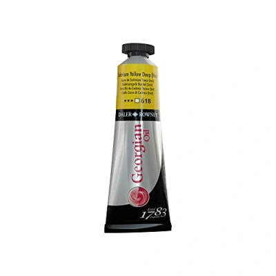 Image of Daler Rowney Georgian Oil Paint, Aluminium Tube, 1.28oz 38 ml, Cadmium Yellow Deep Hue