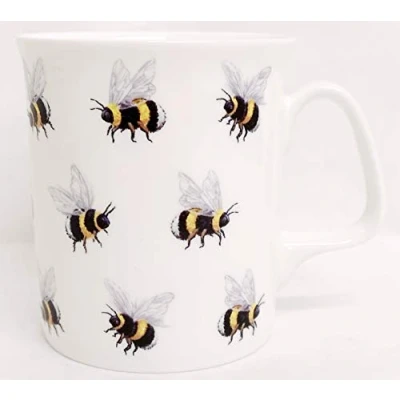 Image of Bees Mug Fine Bone China Cup Hand Decorated in UK