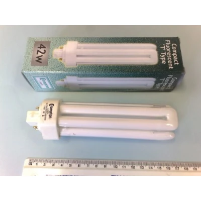 Image of Crompton 42W CFL G24q 1 4 Pin Opal TE Type Bulb Cool White