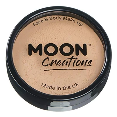 Image of Moon Creations Pro Face &amp; Body Makeup Beige 36g Professional Colour Paint Cake Pots For Painting Kids, Adults, Fancy Dress, Festivals, Halloween