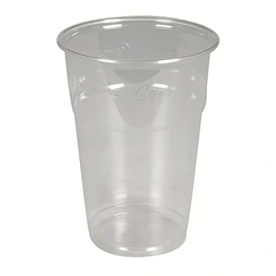 Image of ABENA Gastro Line Clear Disposable Plastic Cups, Eco Labelled Construction From Plant Derived Starch,Completely Design,Compostable and Biodegradable Party Cups 40cl 50PK