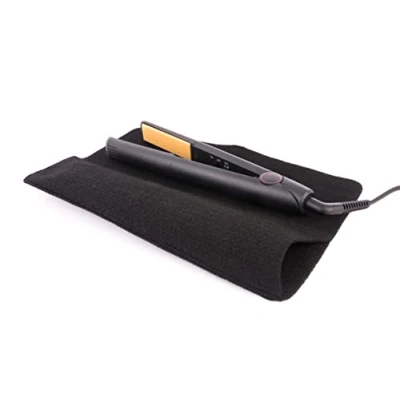 Image of Black Heat Resistant Travel Straightening Iron Mat with Pouch by mateque