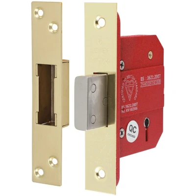 Image of Timco 5 Lever British Standard Deadlock Electro Brass (Size 66 case / 45 Backset 1 Each)