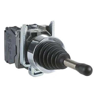 Image of Schneider Electric, joystick controller, Harmony XB4, metal, 22 mm, 2 directions, spring return, 1NO per direction
