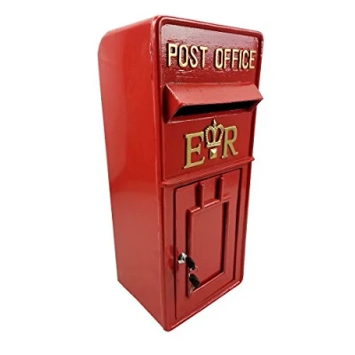 Image of Vintage Style Wall Mounted Mail ER Post Box Or Letter Red