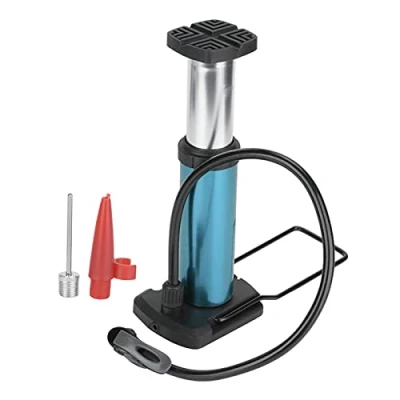 Image of Keenso High Pressure Bike Foot Pump (Blue) Portable Mini Floor Inflator for FR &amp; US Valve, Anti Skid, Efficiency