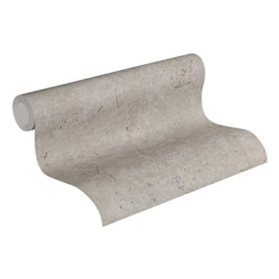 Image of Plain Wallpaper Elements A.S. Création Non Woven 10.05 m x 0.53 Grey Brown Made in Germany 369111 36911 1