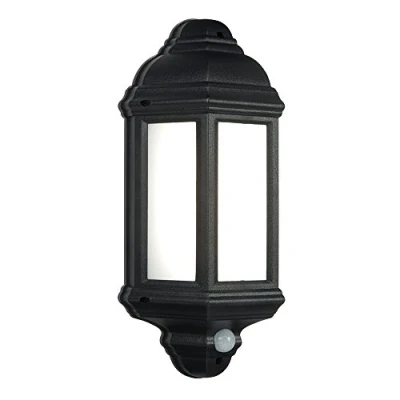 Image of Betta Lighting Outdoor Security Wall Lights Outside with Motion Sensor LED PIR Half Lantern IP44 Rated Garden Porch Lamp 60W GLS ES or E27 (Not Included)
