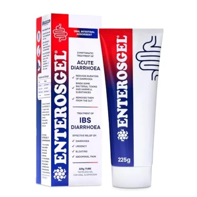 Image of Enterosgel IBS Relief Gel Tube 225g Oral Intestinal Adsorbent, Acute Diarrhoea &amp; Stomach Pain Relief, Bloating Trapped Wind Treats Root Causes, Suitable for Children Adults