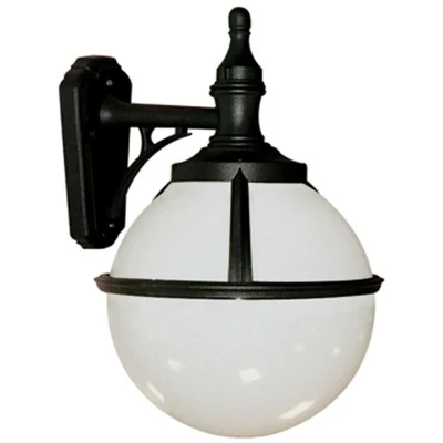 Image of Glenbeigh 1 Light Outdoor Globe Wall Lantern Black IP44, E27