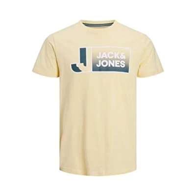 Image of JACK &amp; JONES Kids Boys T Shirt Designer Short Sleeve Crew Neck Tee Premium Quality Top, Pale Banana, UK Size 6 Years
