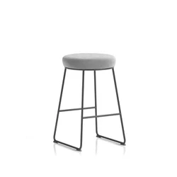 Image of Turin Stool Black Frame Grey Seat Pad
