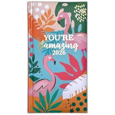 Image of 2025 Diary Slim Week to View Fashion soft padded hardback vintage (Tropical)